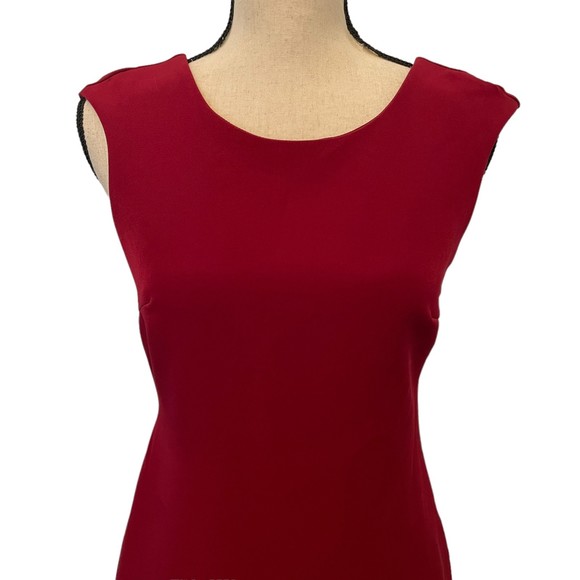 ZARA TRAFALUC RED SLEEVELESS SHEATH DRESS CUTOUT BACK SMALL - Picture 3 of 10